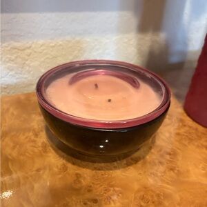 Pleasing Closeness Pink Glass Bowl Candle – Home Accent